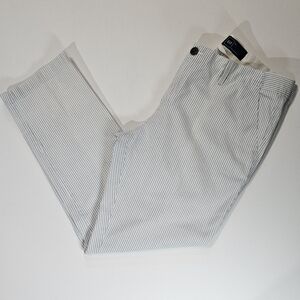 Gap Chino Pants Womens Size 10 White‎ Blue Pinstriped Nautical Coastal Bottoms